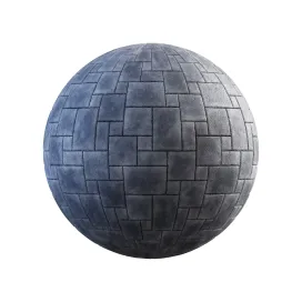 Grey rectangular stone pavement